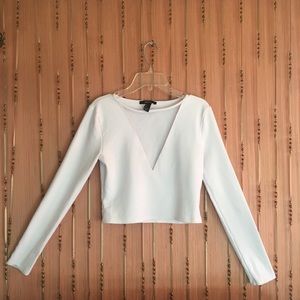 🐬Forever 21 Long Sleeves V Neck Crop Top